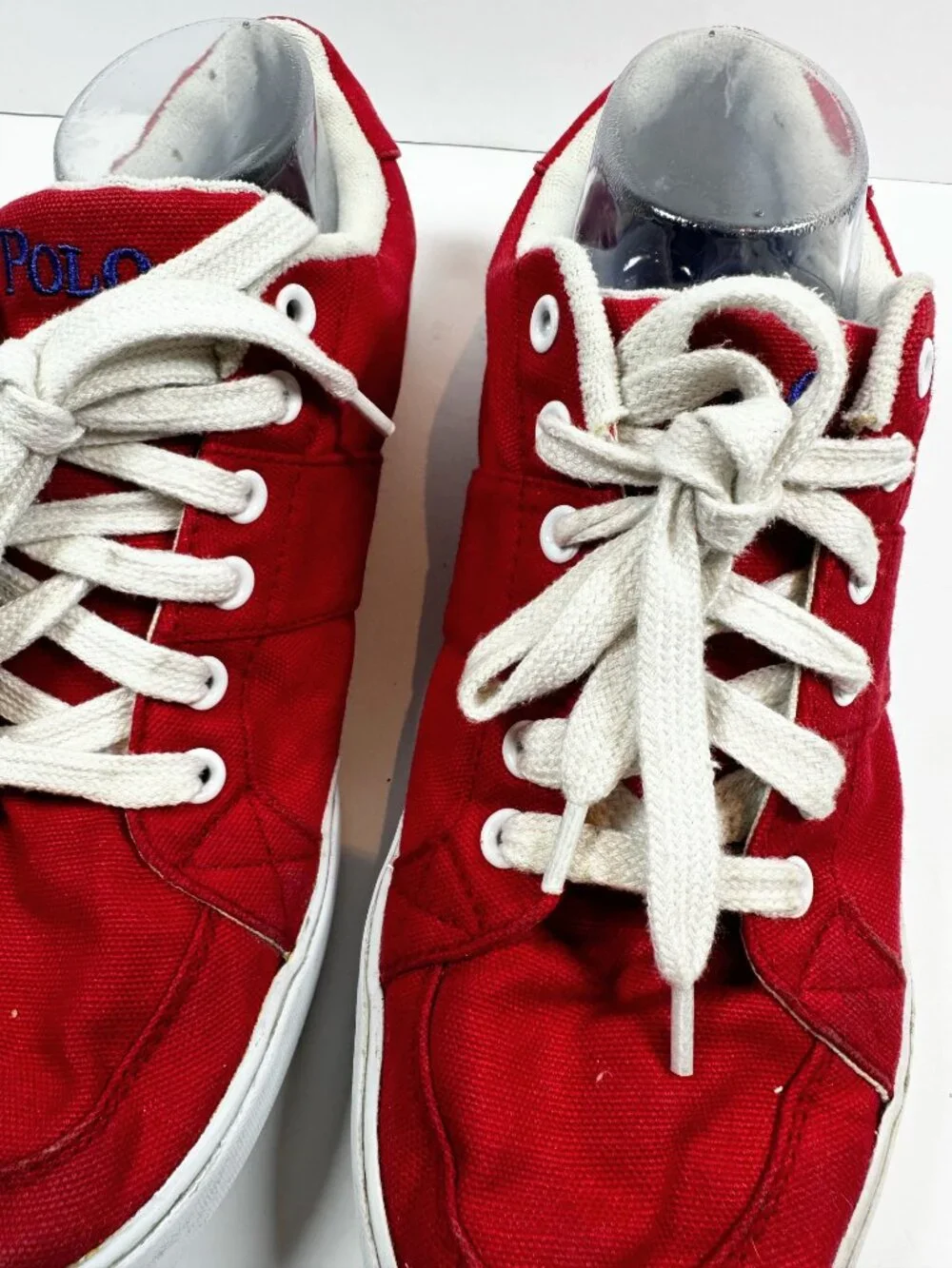 Polo By Ralph Lauren Red Humberto Canvas Sneakers Men's Sizez 9.5D Preppy Casual